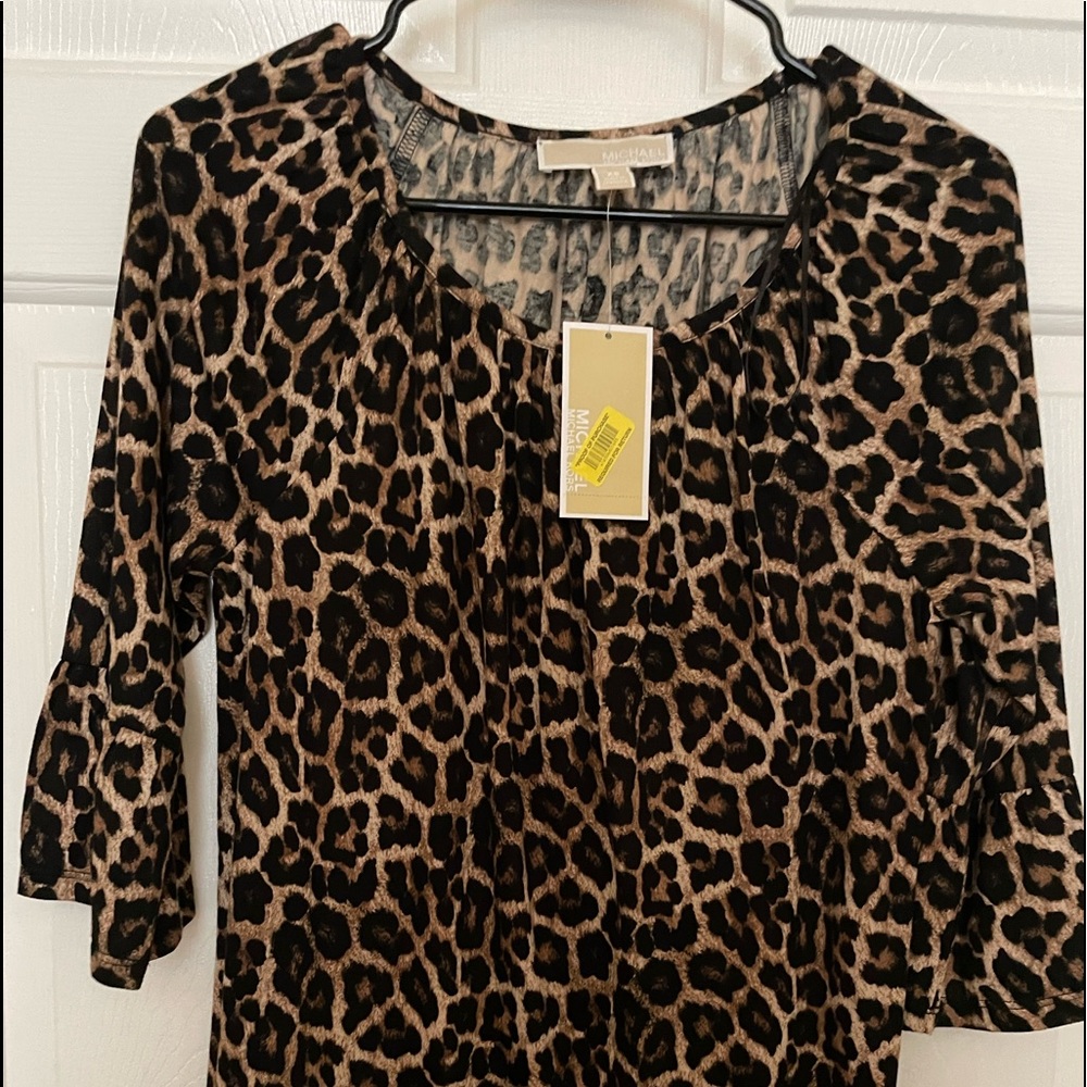 Michael Kors top XS animal print NWT